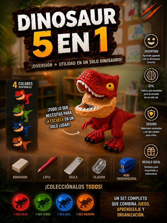 Dinosaurio T-Rex 5 en 1 para Niños